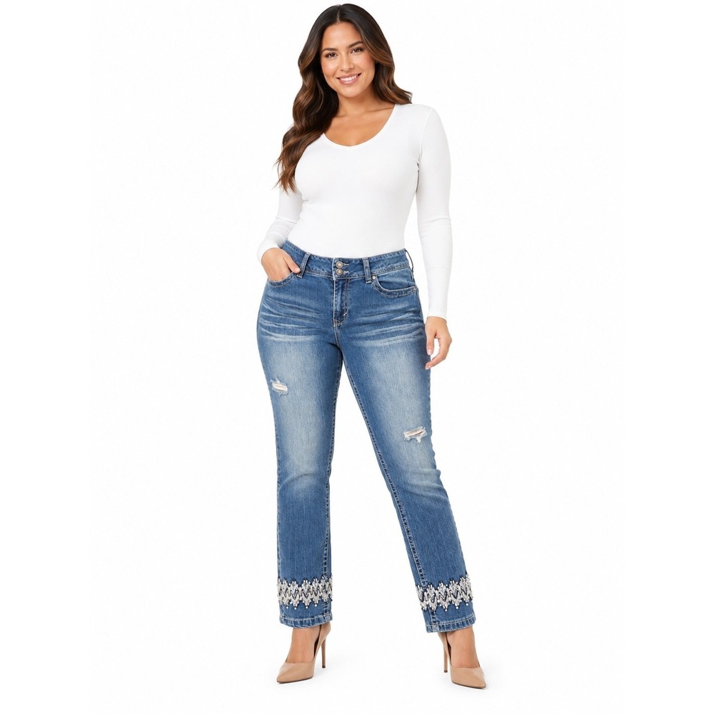 WallFlower Distressed Embellished Jeans Womens Size 11